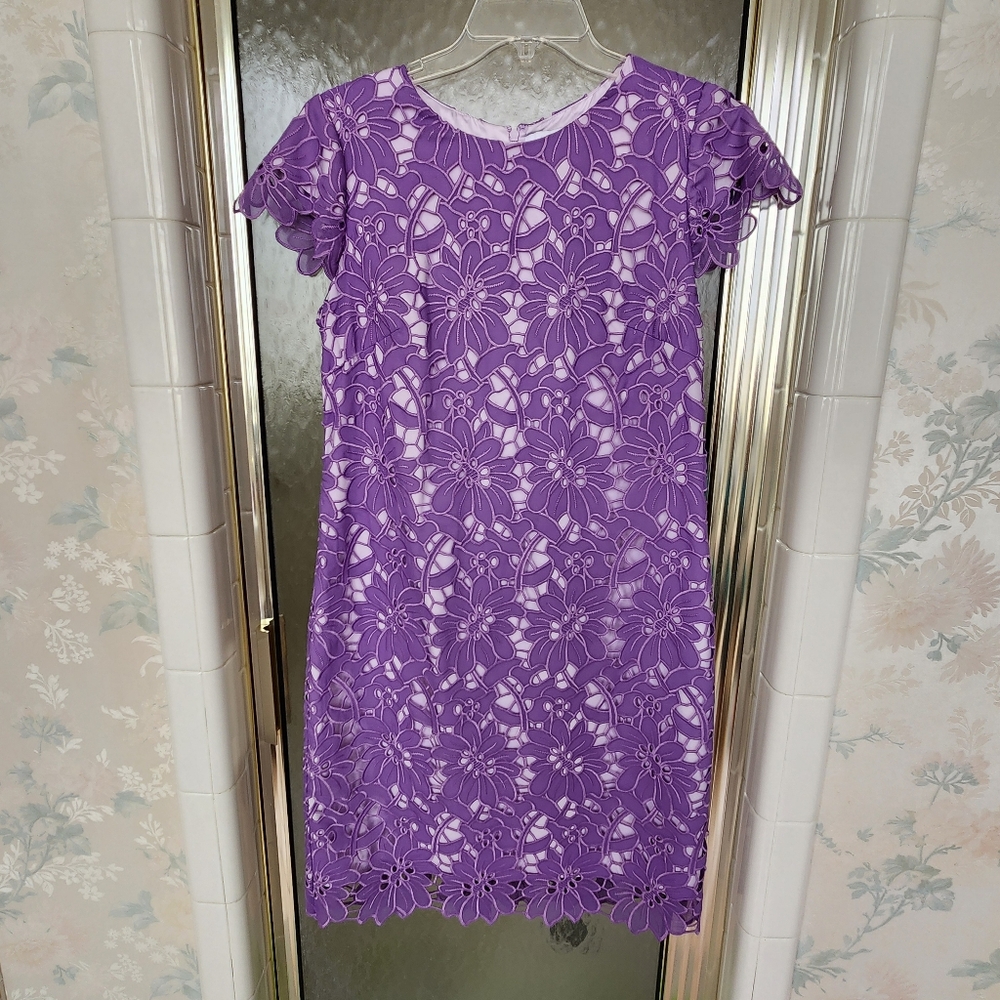 BELLE BADGLEY MISCHKA Dia Lace Cap Sleeve Dress
